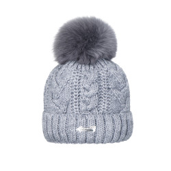 Herringbone with natural pompom