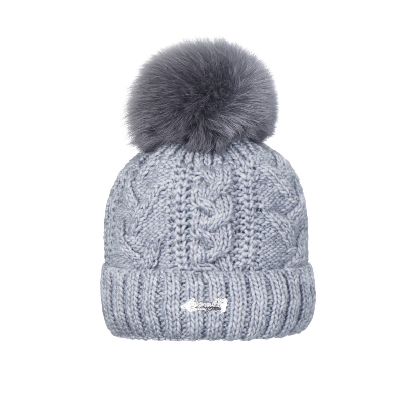 Herringbone with natural pompom