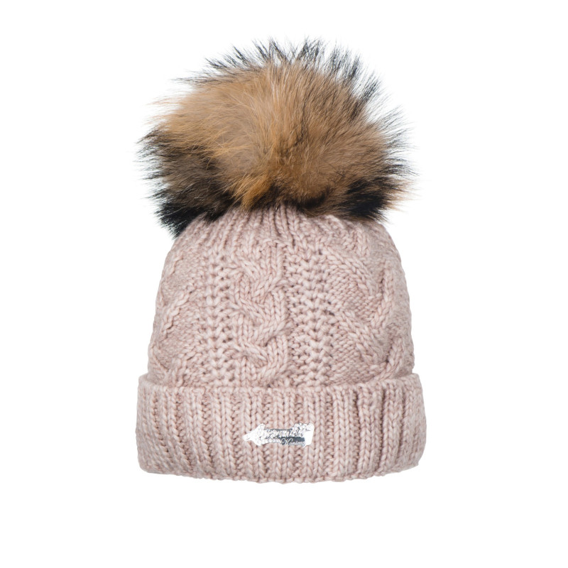Herringbone with natural pompom