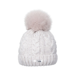 Herringbone with natural pompom