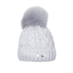 Herringbone with natural pompom