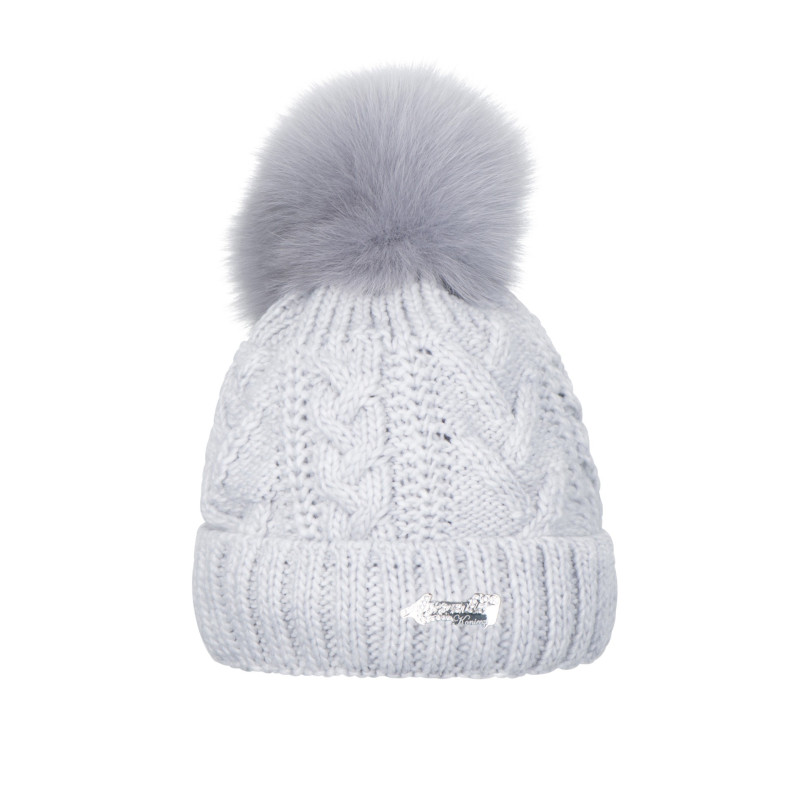 Herringbone with natural pompom