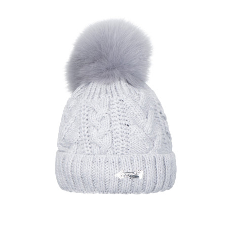 Herringbone with natural pompom