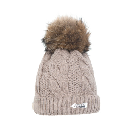 Braid cap with natural pompom