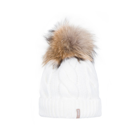 Braid cap with natural pompom
