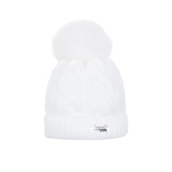 Braid cap with natural pompom