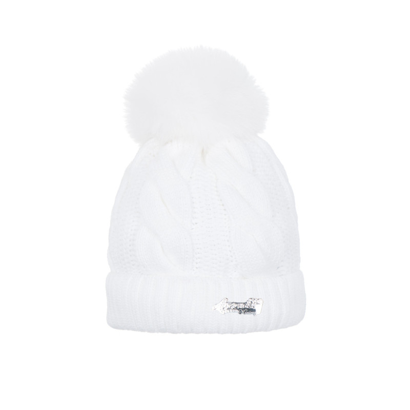 Braid cap with natural pompom