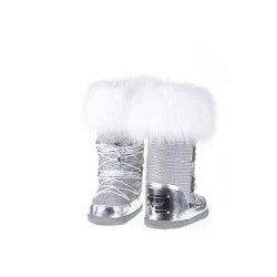 Snow boots with eco fur