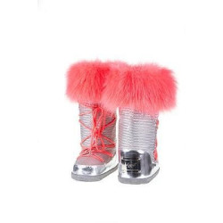 Snow boots with eco fur