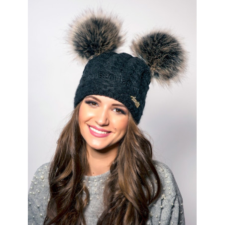 Smurf winter hat with two pompoms