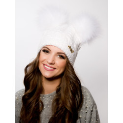 Smurf winter hat with two pompoms