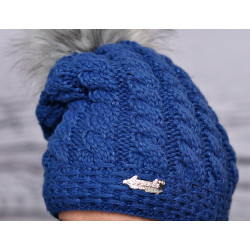 Smurf winter hat with pompom