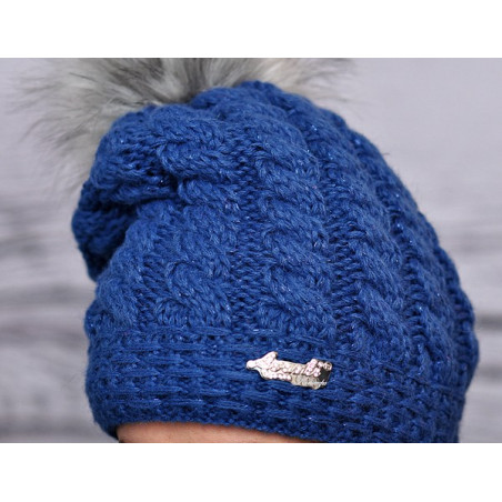Smurf winter hat with pompom