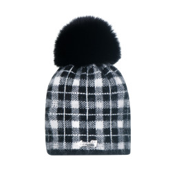 Angora checkered with natural pompom