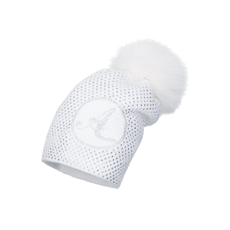 Cubic zirconia with natural pompom
